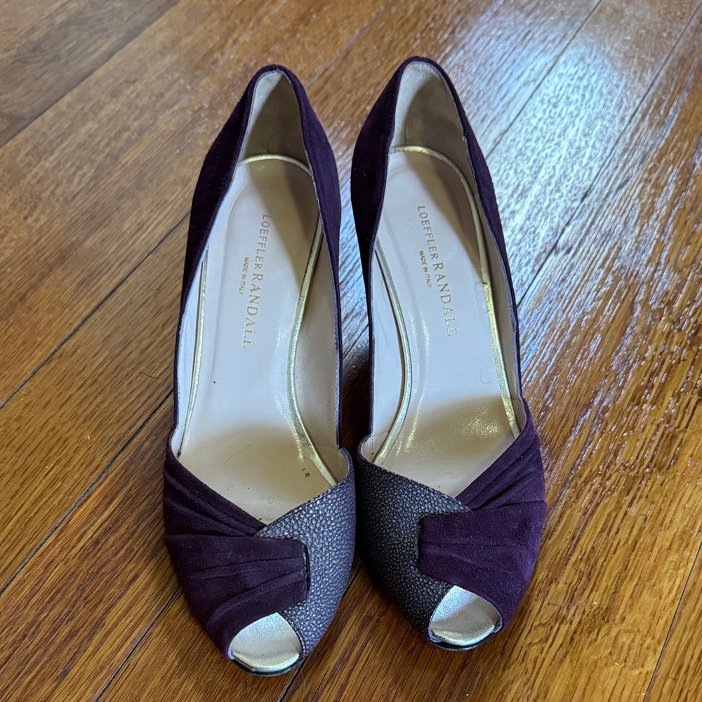 Loeffler Randall Plum Peep Toe Heels